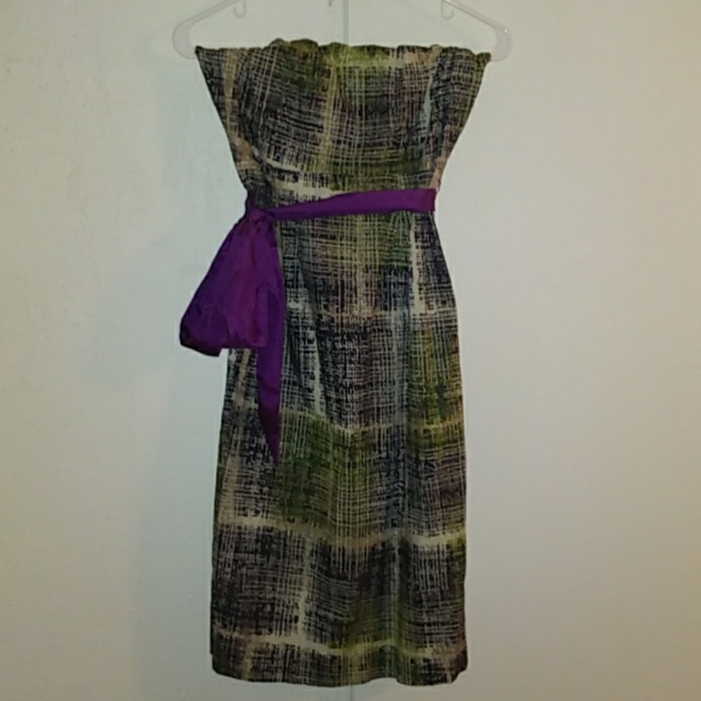 Edme & Esyllte Strapless Tan & Black Dress Size 4